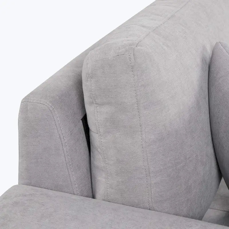 Modern L-Shape 3 Seat Reversible Sectional Couch,with Storage Chaise and 2 Stools-16