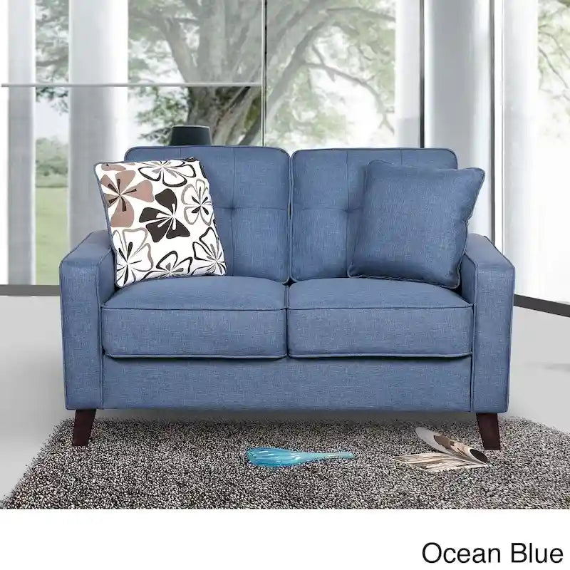 Mid-century Fabric Loveseat-16