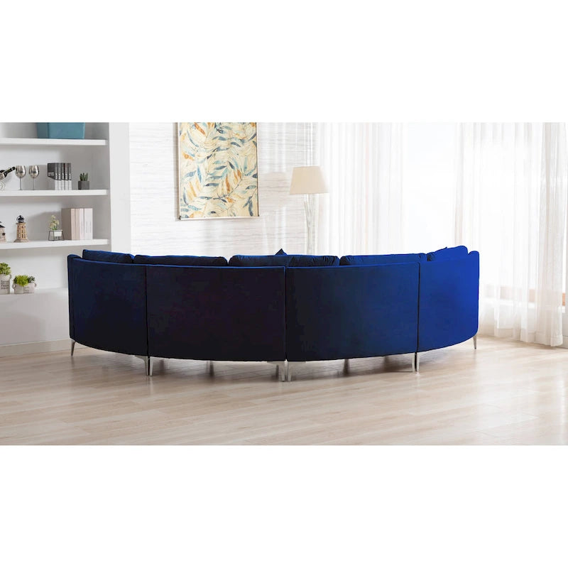 136 Velvet Semicircle couch Modular Curve Sectional Sofa-23
