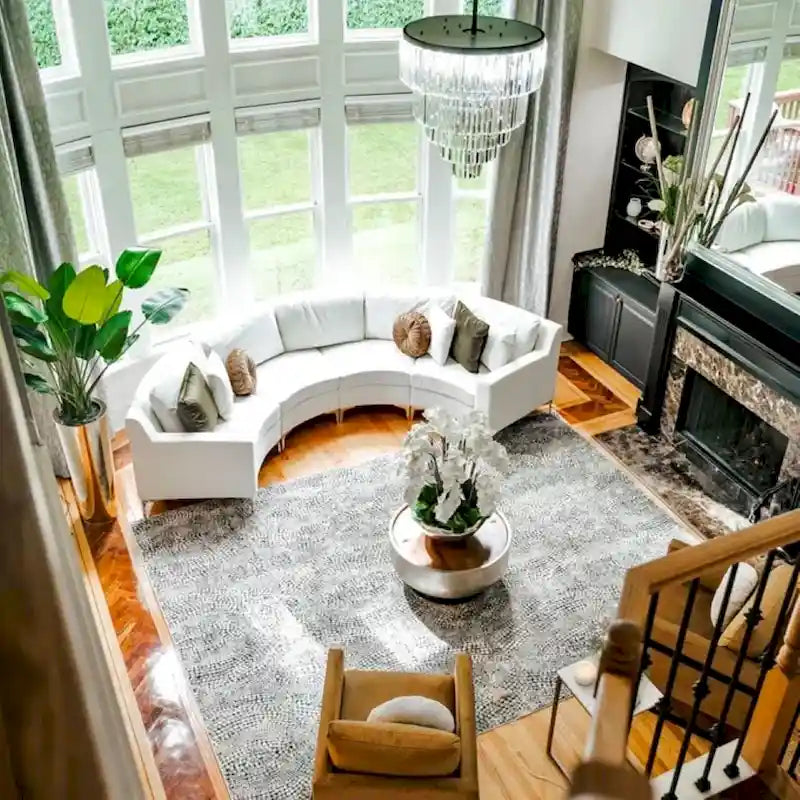 136 Velvet Semicircle couch Modular Curve Sectional Sofa-31