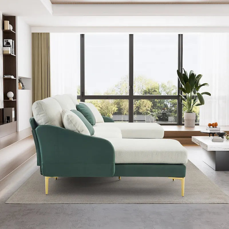 Ouyessir U-Shape Sectional Sofa 4-Seat Couch with Double Chaise Lounge-12