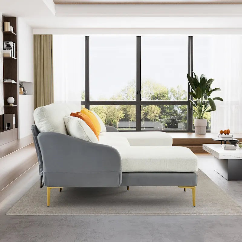 Ouyessir U-Shape Sectional Sofa 4-Seat Couch with Double Chaise Lounge-32