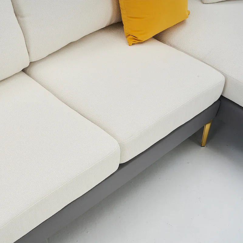 Ouyessir U-Shape Sectional Sofa 4-Seat Couch with Double Chaise Lounge-34