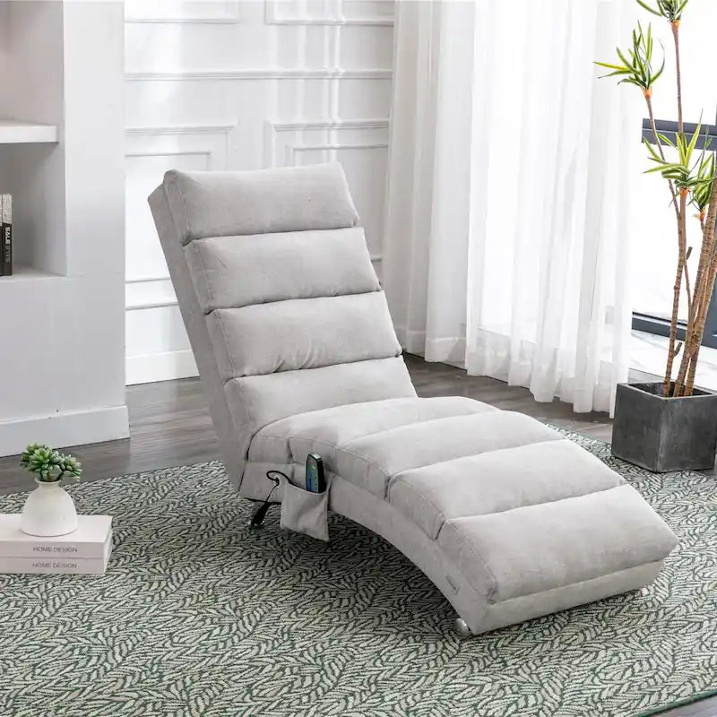 Modern Tufted Oversized Chaise Lounge Massage Chair For Living Room, Bedroom-40