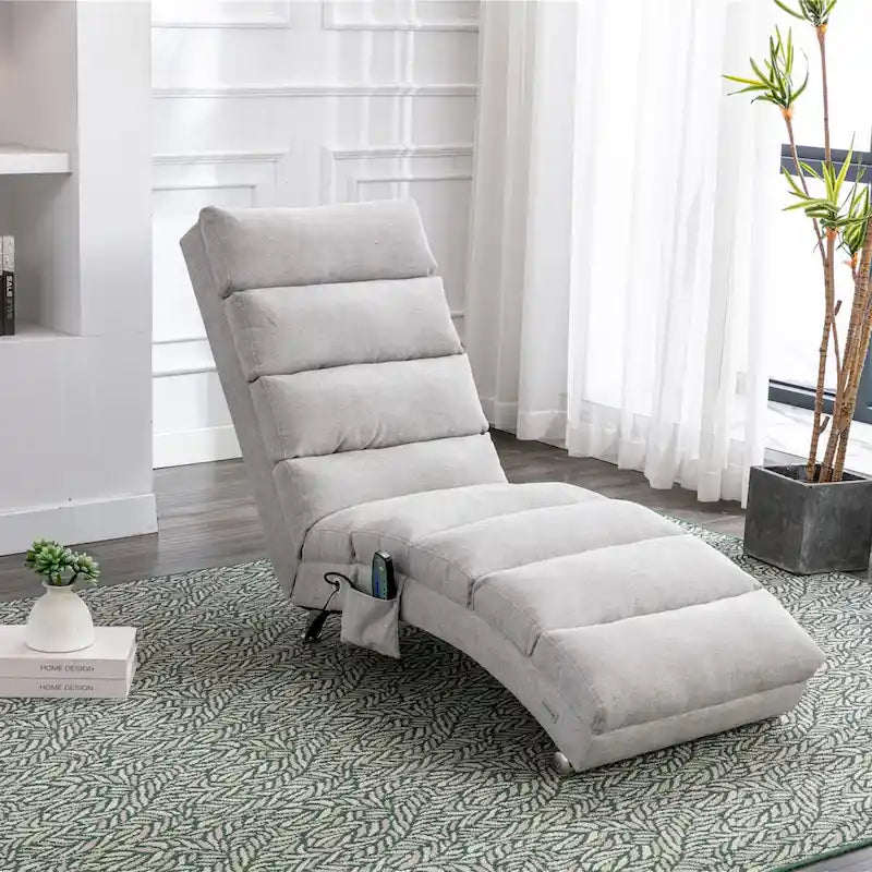 Modern Tufted Oversized Chaise Lounge Massage Chair For Living Room, Bedroom-3