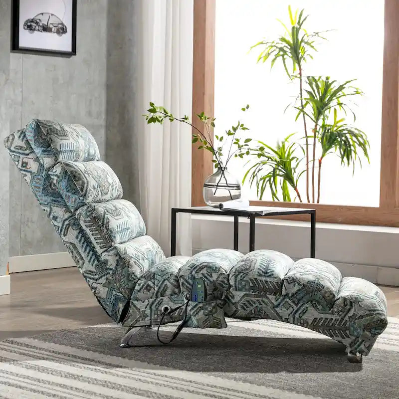 Modern Tufted Oversized Chaise Lounge Massage Chair For Living Room, Bedroom-20