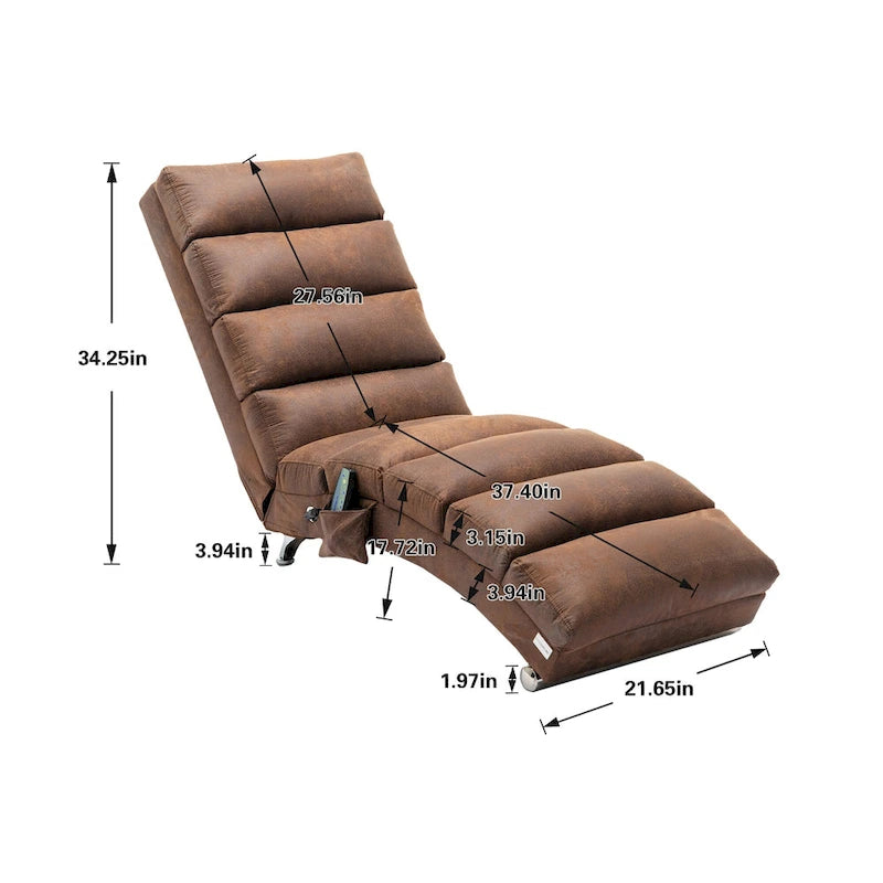 Modern Tufted Oversized Chaise Lounge Massage Chair For Living Room, Bedroom-32