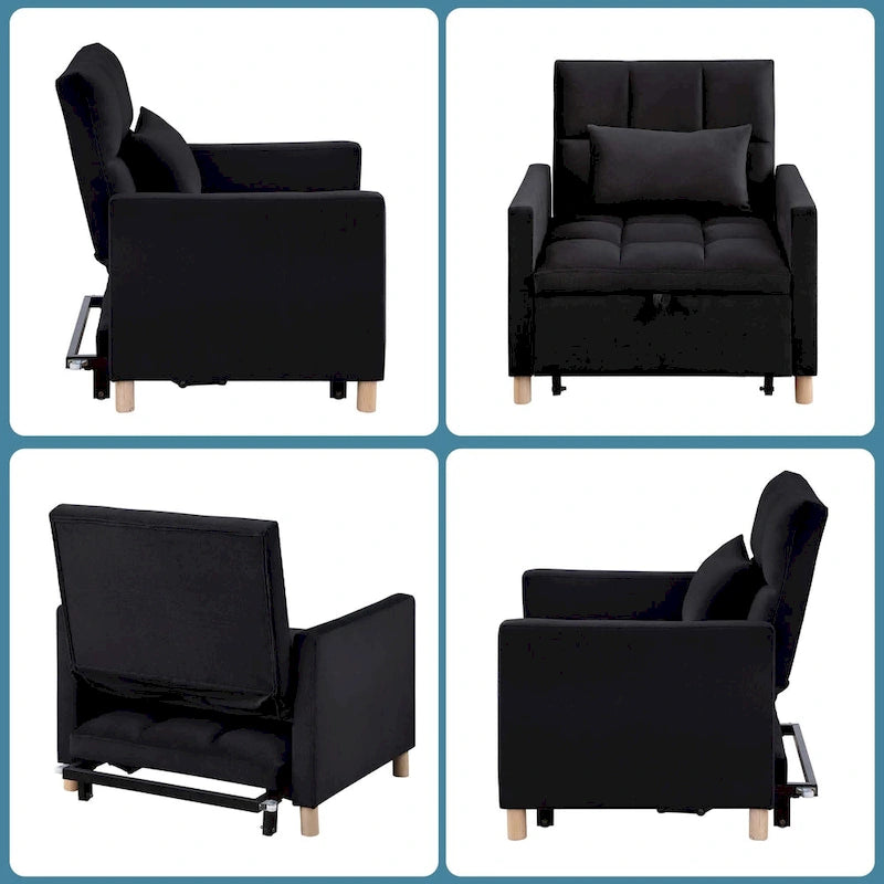 Aukfa Sleeper Chair Bed Convertible Single Sofa Chair with Pillow-14