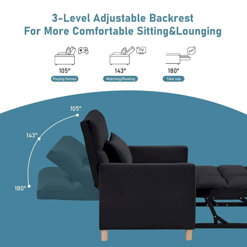 Aukfa Sleeper Chair Bed Convertible Single Sofa Chair with Pillow-17