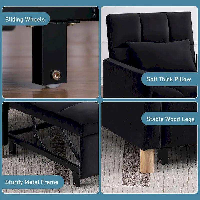 Aukfa Sleeper Chair Bed Convertible Single Sofa Chair with Pillow-18