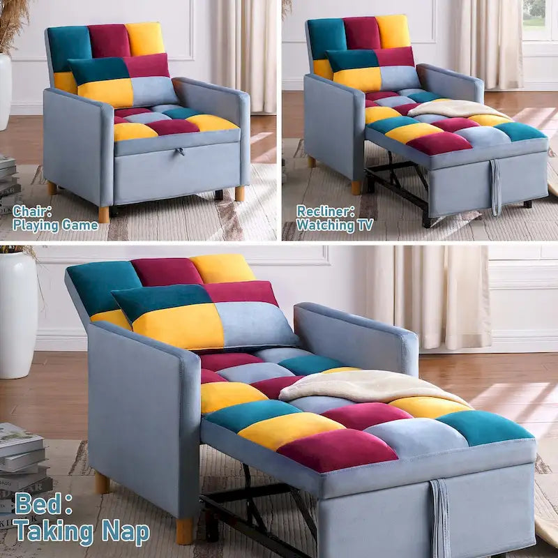 Aukfa Sleeper Chair Bed Convertible Single Sofa Chair with Pillow-21