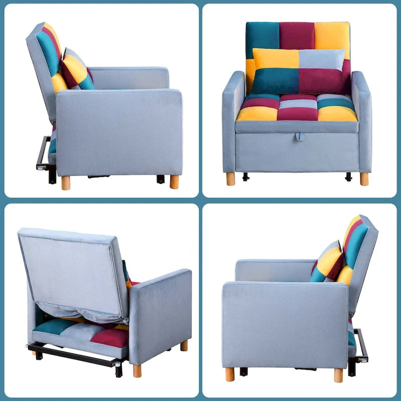 Aukfa Sleeper Chair Bed Convertible Single Sofa Chair with Pillow-22