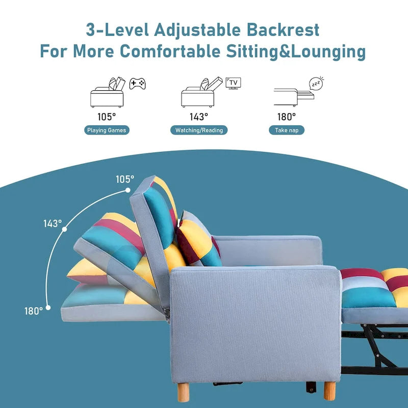 Aukfa Sleeper Chair Bed Convertible Single Sofa Chair with Pillow-25