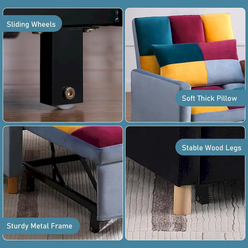 Aukfa Sleeper Chair Bed Convertible Single Sofa Chair with Pillow-26