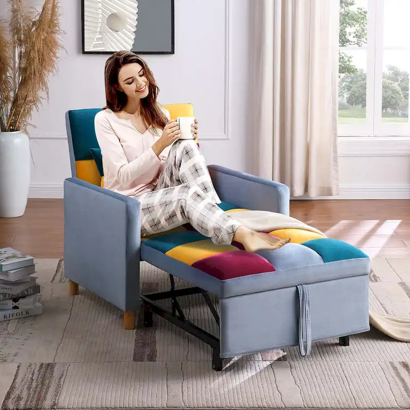 Aukfa Sleeper Chair Bed Convertible Single Sofa Chair with Pillow-27