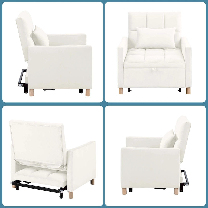 Aukfa Sleeper Chair Bed Convertible Single Sofa Chair with Pillow-28