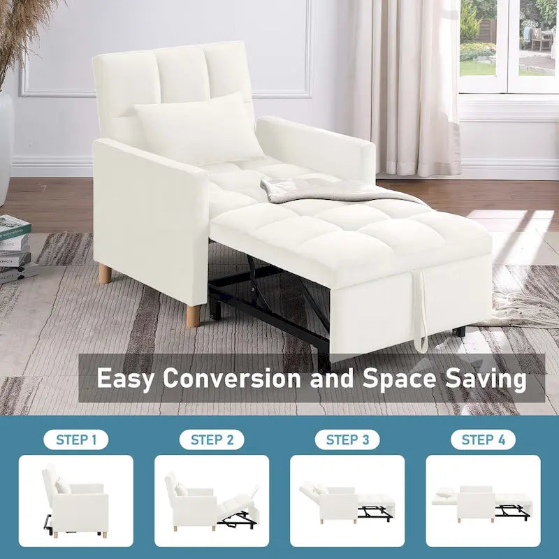 Aukfa Sleeper Chair Bed Convertible Single Sofa Chair with Pillow-30