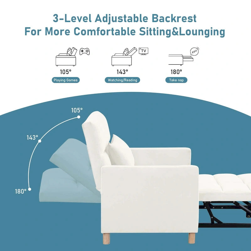 Aukfa Sleeper Chair Bed Convertible Single Sofa Chair with Pillow-31