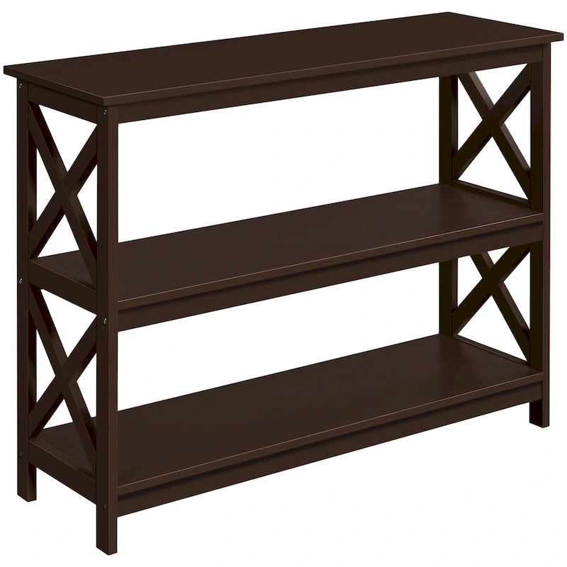 Yaheetech X-Design 3 Tiers Wooden Entryway Console Table-22