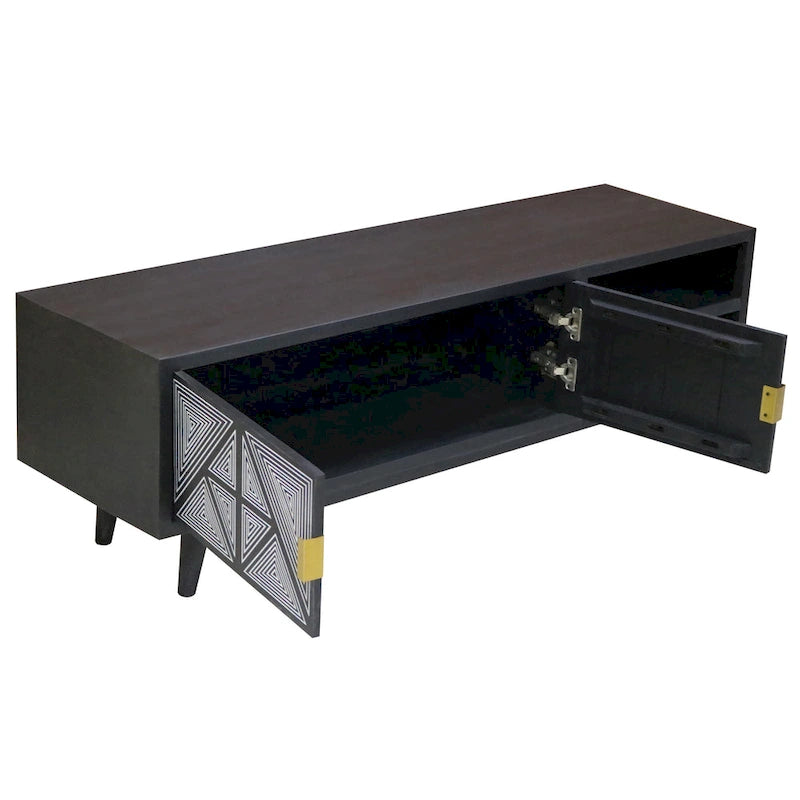 Bidi Mid-Century Modern 56-inch Wood 2-Open Shelf TV Stand by Furniture of America-6