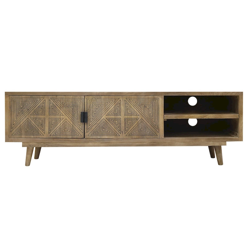 Bidi Mid-Century Modern 56-inch Wood 2-Open Shelf TV Stand by Furniture of America-8