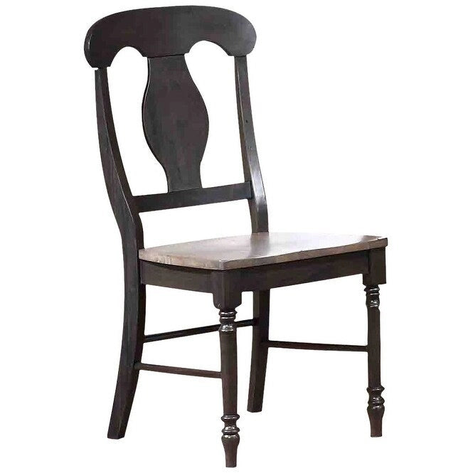 Double Transitional Pedestal Antiqued Grey Napoleon Back 5-Piece Dining Set-4