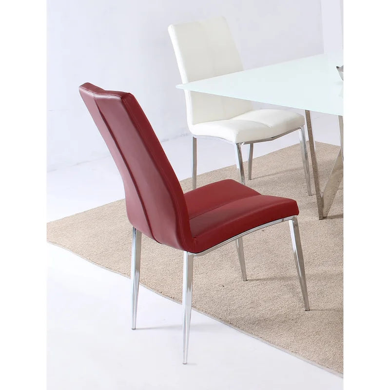 Somette Alyssa Starphire White 5-Piece Dining Set-12