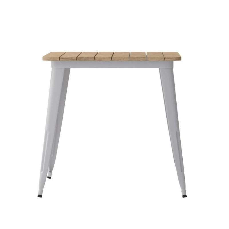 30x60 Commercial Poly Resin Restaurant Table with Umbrella Hole - 30W x 60D x 30H-9