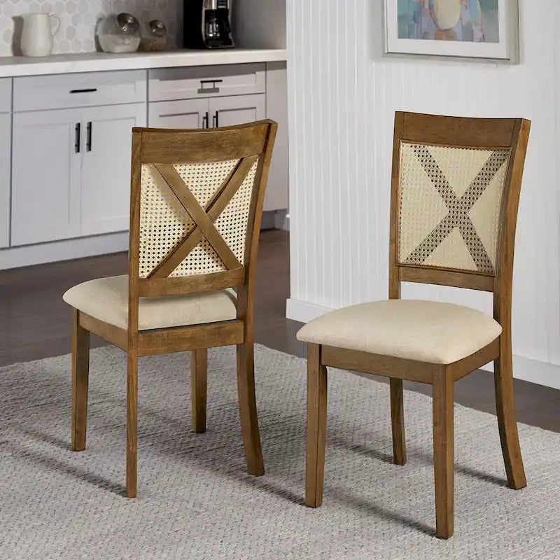 Plaga X-Back Cane Accent Dining Chair (Set of 2) by iNSPIRE Q Classic - Dining Chair-2