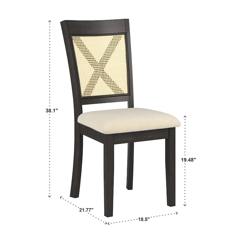 Plaga X-Back Cane Accent Dining Chair (Set of 2) by iNSPIRE Q Classic - Dining Chair-3
