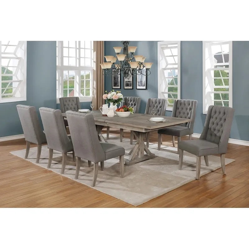 Best Quality Furniture 9-Piece Dining Set with a 18 inch Leaf