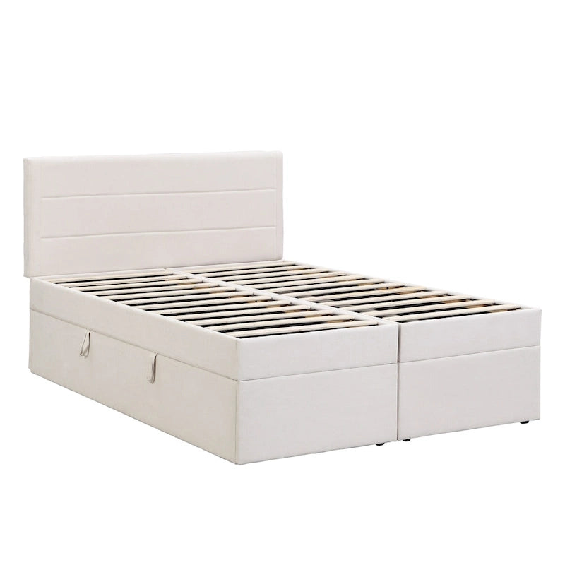 Full Size Upholstered Platform Bed with Storage Underneath-6