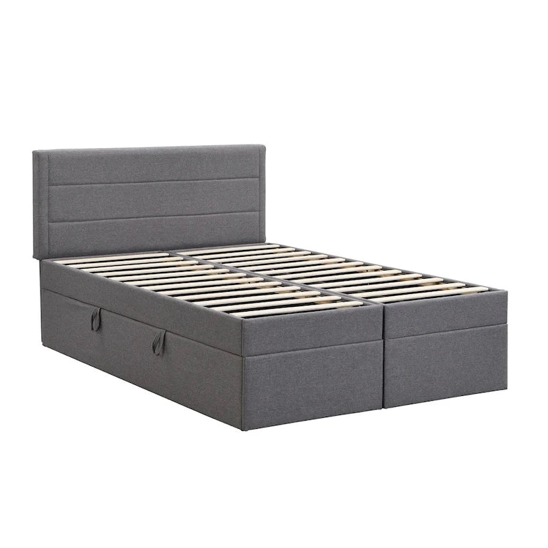 Full Size Upholstered Platform Bed with Storage Underneath-9