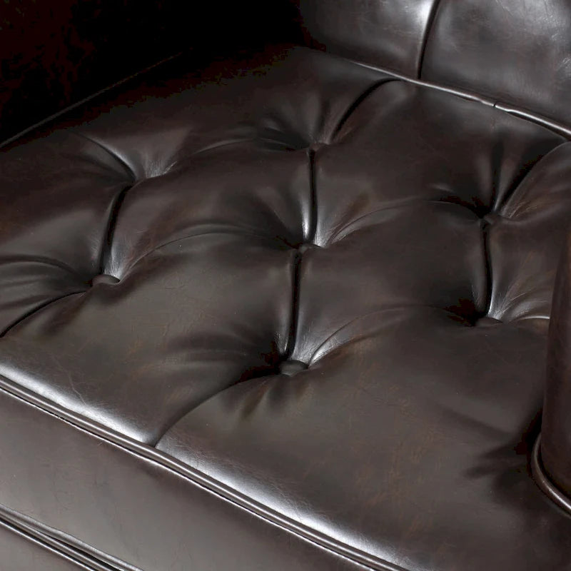 Malone Brown Leather Club Chair by Christopher Knight Home-6