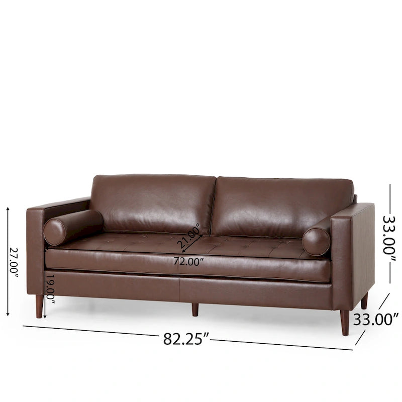 Malinta Contemporary Tufted 3 Seater Sofa by Christopher Knight Home - 82.25 L x 33.00 W x 33.00 H-26