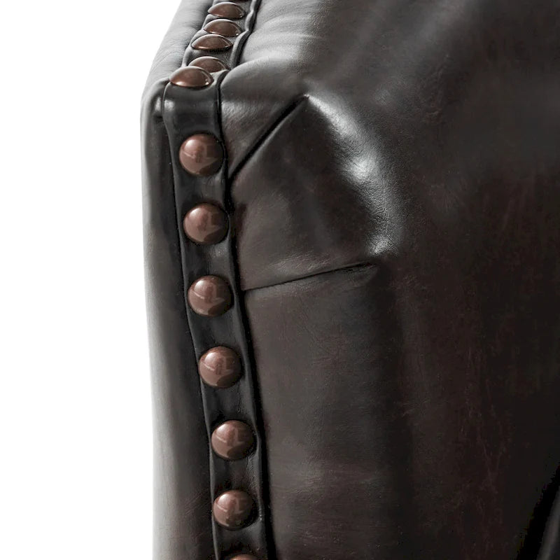 Tafton Oversized Brown Leather Tufted Club Chair by Christopher Knight Home-7