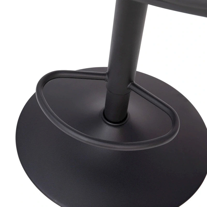 Modern Channel Stitched Adjustable Height Swivel Barstool with Footrest-6