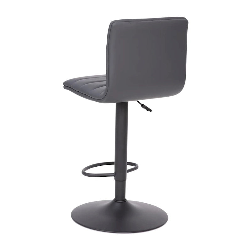 Modern Channel Stitched Adjustable Height Swivel Barstool with Footrest-7