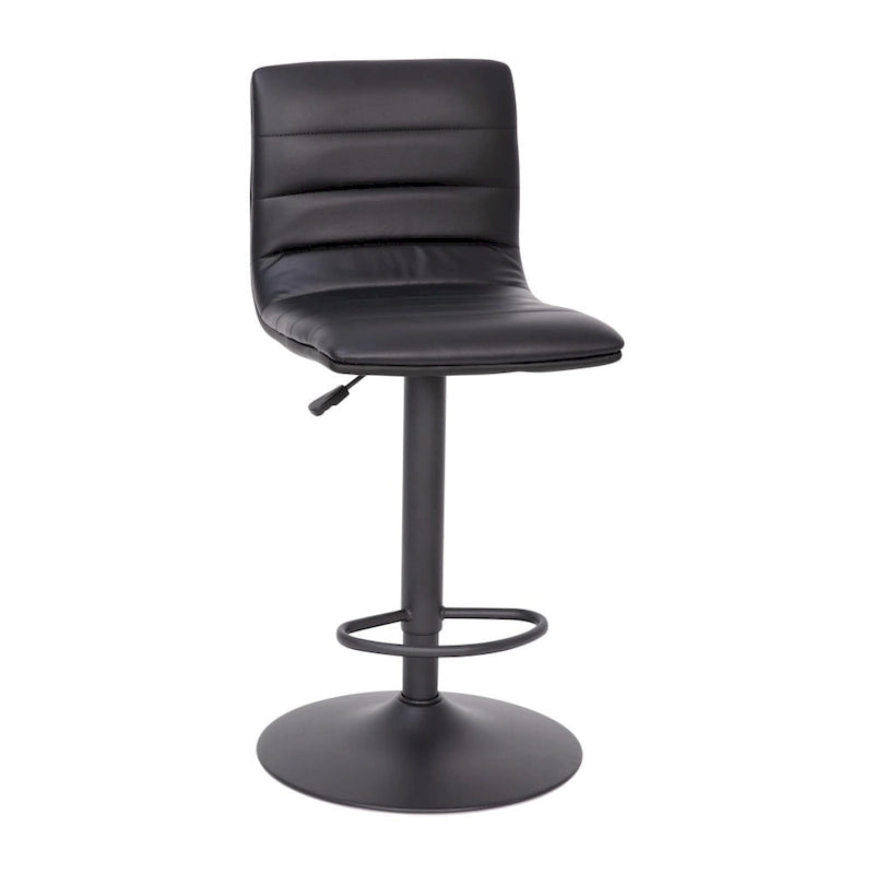 Modern Channel Stitched Adjustable Height Swivel Barstool with Footrest-14