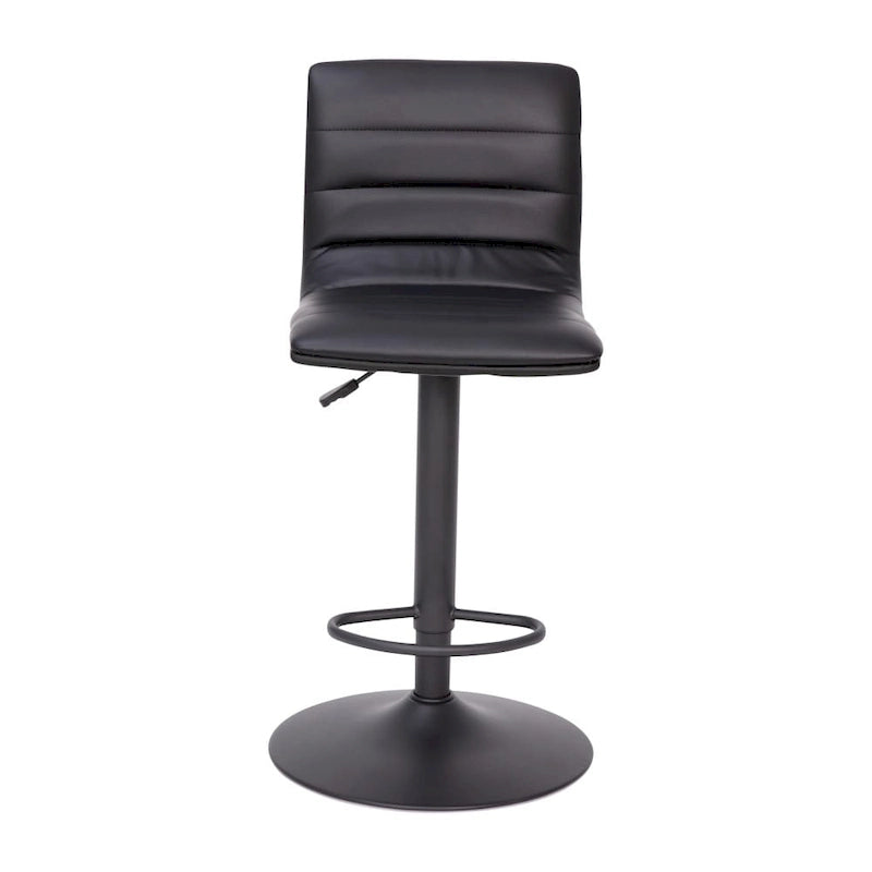 Modern Channel Stitched Adjustable Height Swivel Barstool with Footrest-19