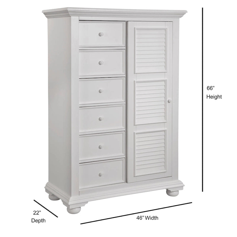 Beachcrest Eggshell White Wood Gentleman's Chest-2