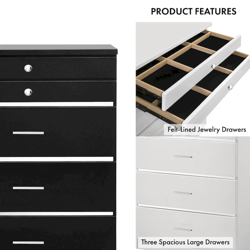 Mary Glam 5-Drawer Jewelry Armoire with Felt by Furniture of America-5