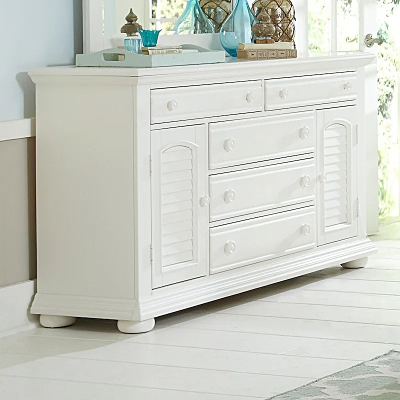 Summer House I Oyster White 2 Door 5 Drawer Dresser-4