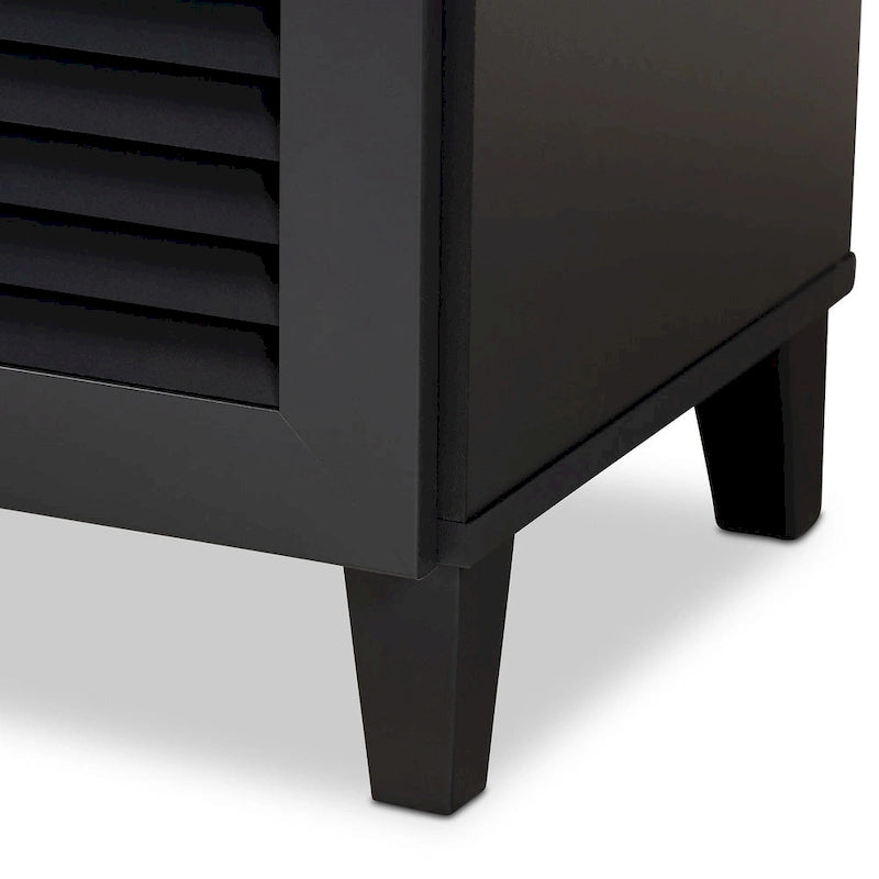 Contemporary 5-shelf/1-drawer Wood Shoe Storage Cabinet