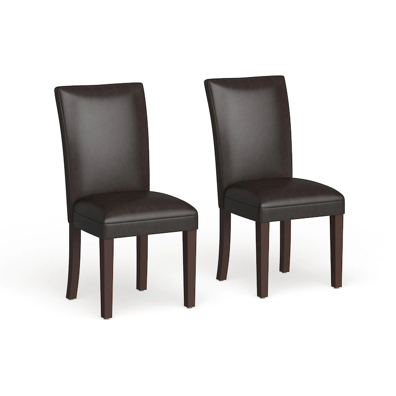 Homepop Parsons Dining Chair - Brown Faux Leather - set of 2-13