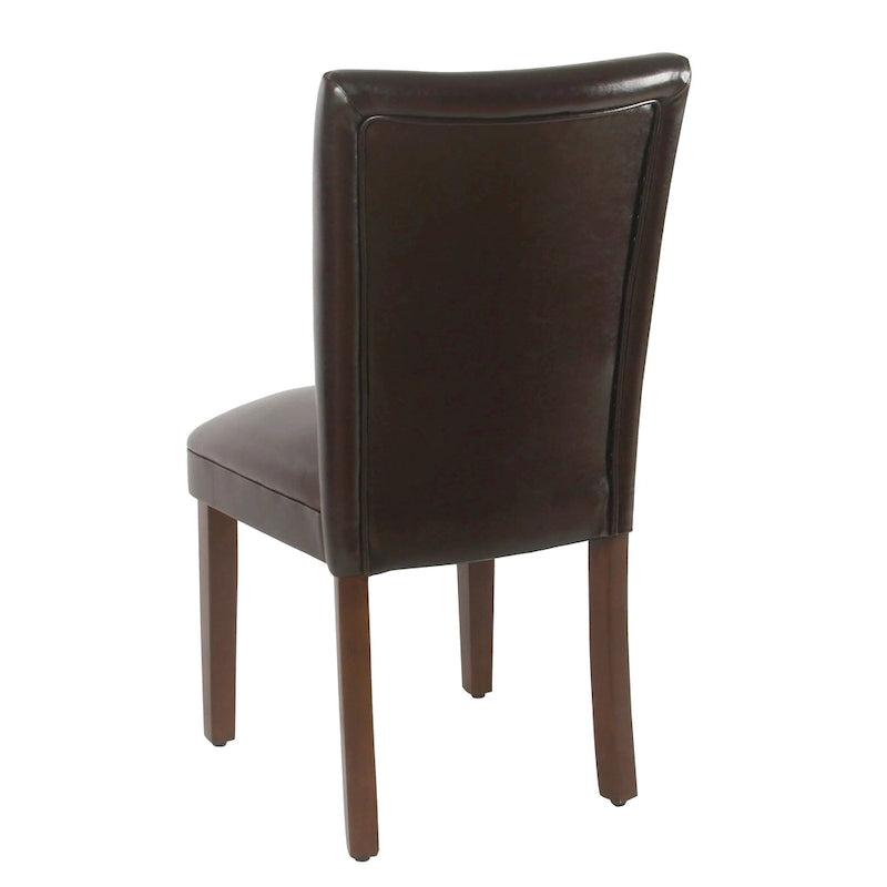 Homepop Parsons Dining Chair - Brown Faux Leather - set of 2-4