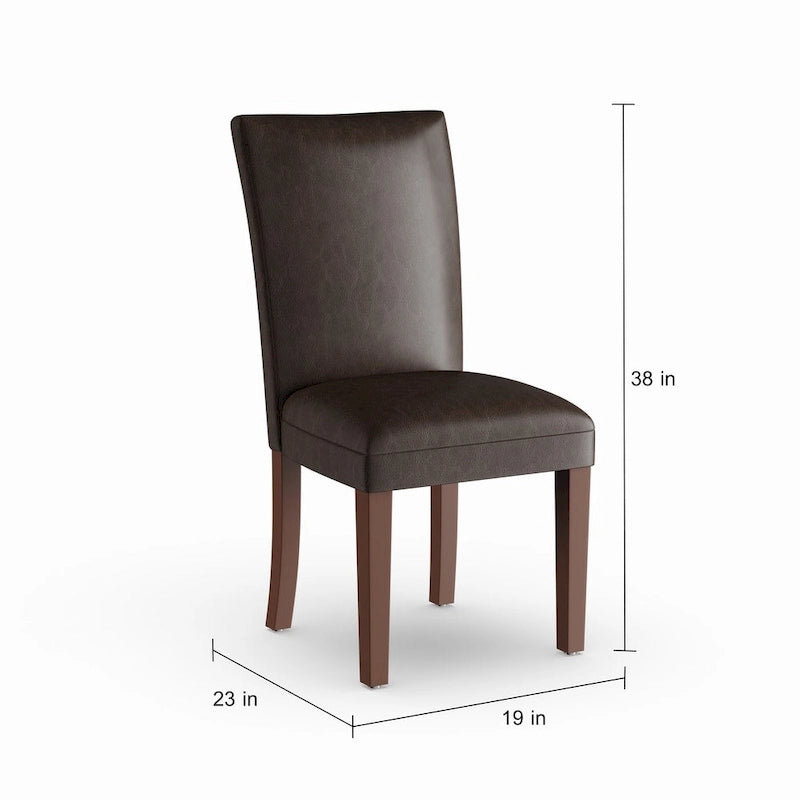 Homepop Parsons Dining Chair - Brown Faux Leather - set of 2-8
