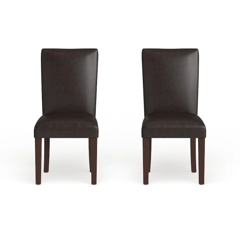 Homepop Parsons Dining Chair - Brown Faux Leather - set of 2-10