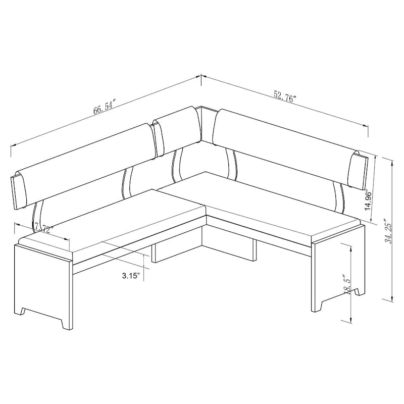 Somette Upholstered Nook with Solid Wood Frame-7