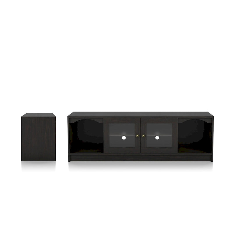 DH BASIC Transitional Espresso 62-inch TV Stand with Storage by Denhour-5